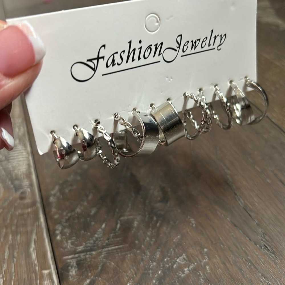Silver Hoop Earring Sets - Picture 2 of 4